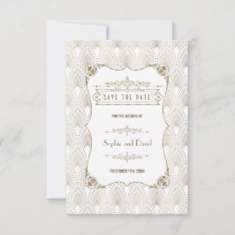 Gouden Fleur-de-lis Great Gatsby 20s stijl bruilof Save The Date