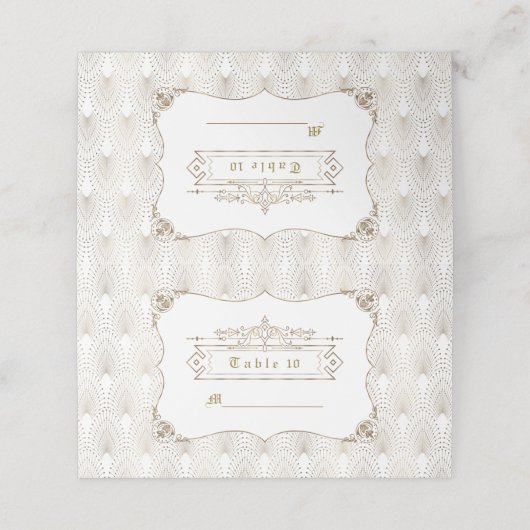 Gouden Fleur-de-lis Great Gatsby jaren 20 stijl br Plaatskaartje (Buitenkant ongevouwen)