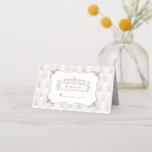 Gouden Fleur-de-lis Great Gatsby jaren 20 stijl br Plaatskaartje