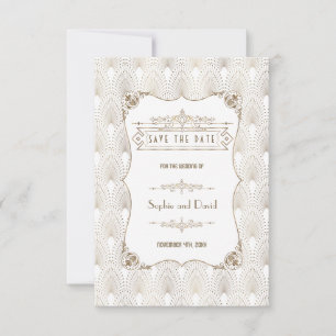 Gouden Fleur-de-lis Great Gatsby jaren 20 stijl br Save The Date