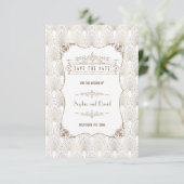 Gouden Fleur-de-lis Great Gatsby Jaren 20 Stijl Tr Save The Date (Staand voorkant)
