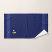 Gouden Fleur-de-Lis & Monogram op Marineblauw Bad Handdoek (Handdoek)