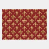 Gouden fleur-de-lis naadloos patroon inpakpapier vel (Voorkant 3)