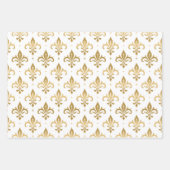 Gouden fleur-de-lis naadloos patroon inpakpapier vel (Voorkant 2)