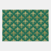 Gouden fleur-de-lis naadloos patroon inpakpapier vel (Voorkant)