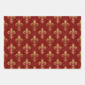 Gouden fleur-de-lis naadloos patroon inpakpapier vel (Voorkant 3)