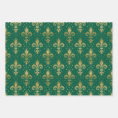 Gouden fleur-de-lis naadloos patroon inpakpapier vel (Voorkant 2)