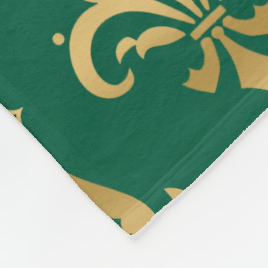 Gouden fleur-de-lis naadloos patroon op groen fleece deken (Hoek)