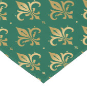 Gouden fleur-de-lis naadloos patroon op groen korte tafelloper (Hoek)