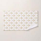 Gouden fleur-de-lis naadloos patroon op wit bad handdoek (Handdoek)