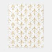 Gouden fleur-de-lis naadloos patroon op wit fleece deken (Voorkant)