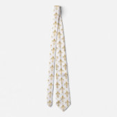Gouden fleur-de-lis naadloos patroon op wit stropdas (Achterkant)