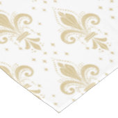 Gouden fleur-de-lis naadloos patroon op wit tafelkleed (Gekanteld)
