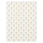 Gouden fleur-de-lis naadloos patroon op wit tafelkleed (Voorkant)