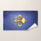 Gouden Fleur de Lis op Blauw Bad Handdoek (Handdoek)