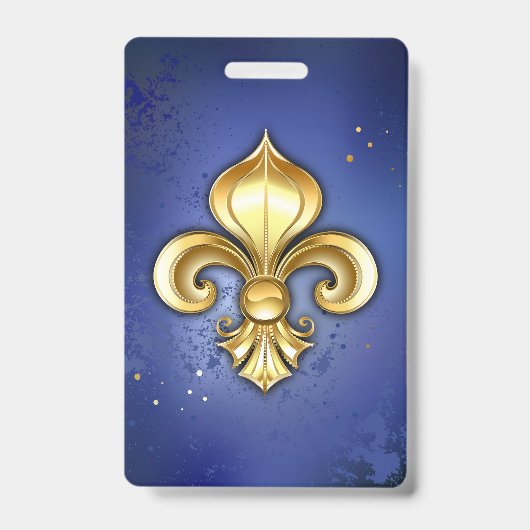 Gouden Fleur de Lis op Blauw Badge (Voorzijde)