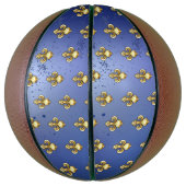 Gouden Fleur de Lis op Blauw Basketbal (Verticaal)