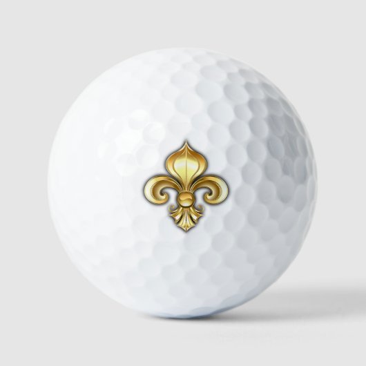 Gouden Fleur de Lis op Blauw Golfballen (Voorkant)