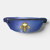 Gouden Fleur de Lis op Blauw Heuptasje (Liggend)