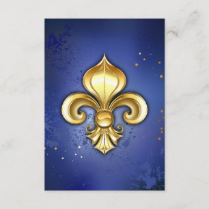 Gouden Fleur de Lis op Blauw Informatiekaartje