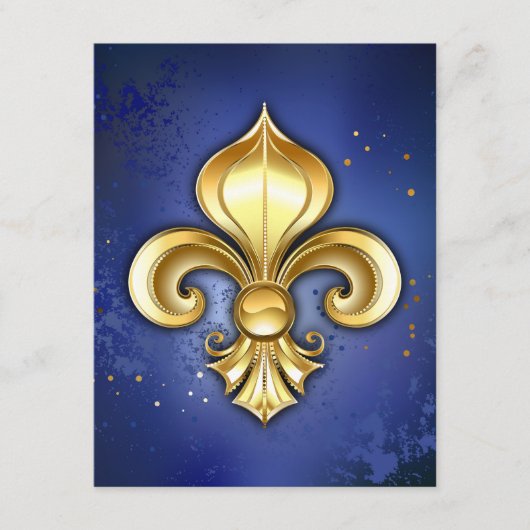 Gouden Fleur de Lis op Blauw Informatiekaartje (Voorkant)