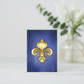 Gouden Fleur de Lis op Blauw Informatiekaartje (Staand voorkant)
