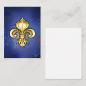 Gouden Fleur de Lis op Blauw Informatiekaartje (Voorkant / Achterkant)