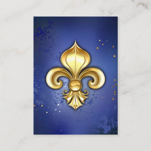 Gouden Fleur de Lis op Blauw Informatiekaartje (Voorkant)