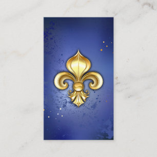 Gouden Fleur de Lis op Blauw Kortingskaartje