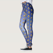 Gouden Fleur de Lis op Blauw Leggings (Links)