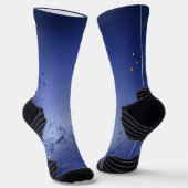Gouden Fleur de Lis op Blauw Sokken (Gebogen)