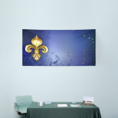 Gouden Fleur de Lis op Blauw Spandoek (Beurs)
