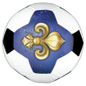 Gouden Fleur de Lis op Blauw Voetbal (Gedraaid)
