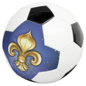 Gouden Fleur de Lis op Blauw Voetbal (Drie kwart)