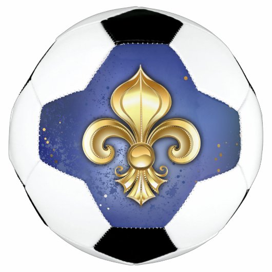 Gouden Fleur de Lis op Blauw Voetbal (Voorkant)