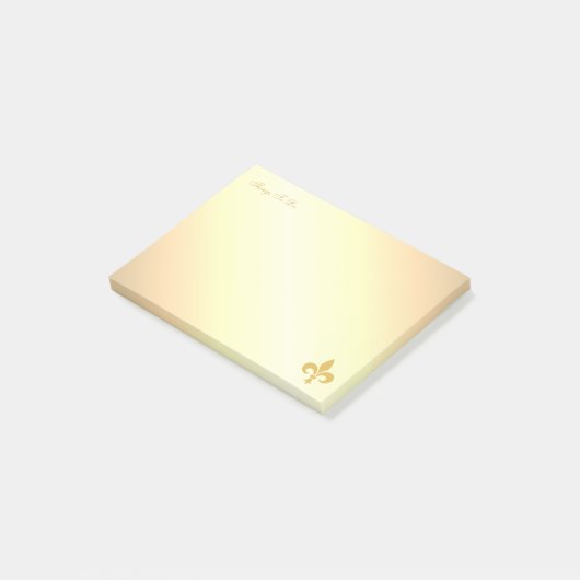 Gouden Fleur de Lis op Gouden Gradiënt Post-it® Notes (Schuin)
