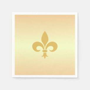 Gouden Fleur-de-Lis op Gouden Gradiënt Servet