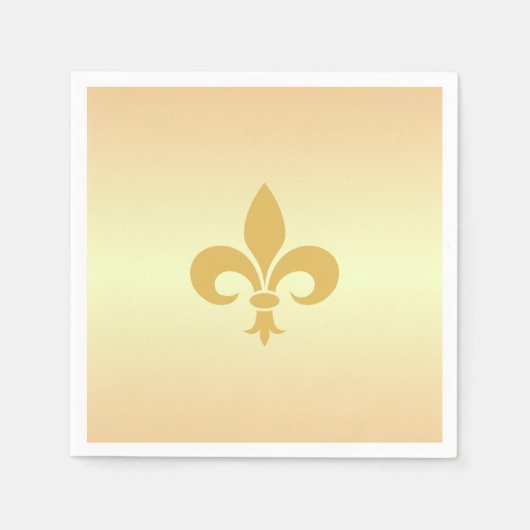 Gouden Fleur-de-Lis op Gouden Gradiënt Servet (Voorkant)