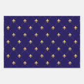 Gouden Fleur-de-Lis op Midnight Blue Inpakpapier Vel (Voorkant 2)