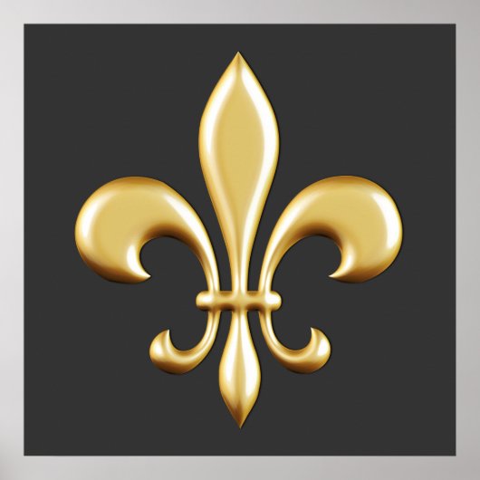 Gouden Fleur De Lis Poster (Voorkant)