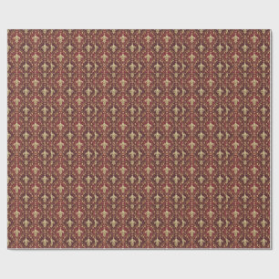 Gouden Fleur-de-lis Rode Fluwelen Koninklijk Ontwe Cadeaupapier