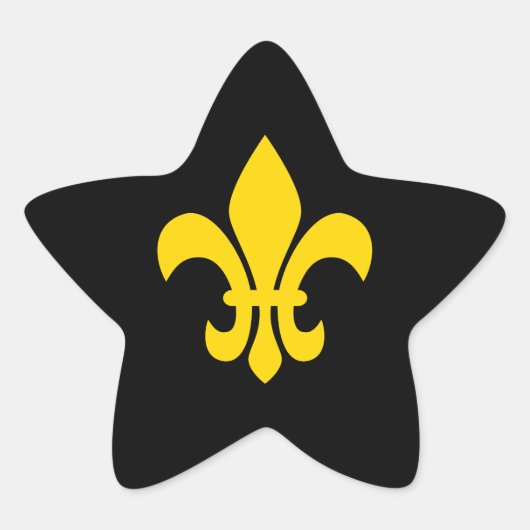 Gouden Fleur de Lis Ster Sticker (Voorkant)