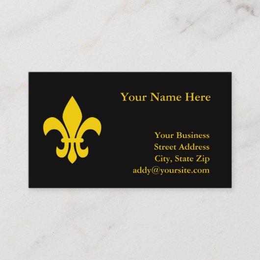 Gouden Fleur de Lis Visitekaartje (Voorkant)
