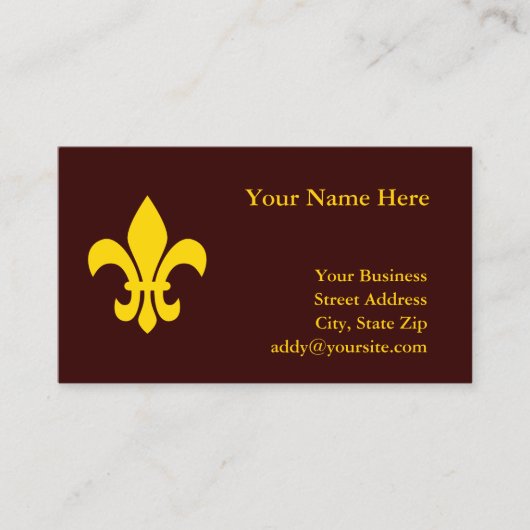 Gouden Fleur de Lis Visitekaartje (Voorkant)