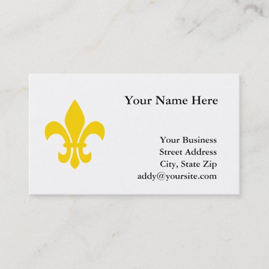 Gouden Fleur de Lis Visitekaartje (Voorkant)