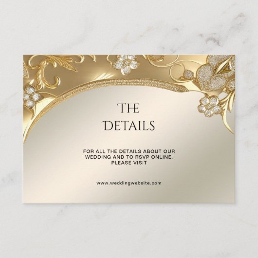 Gouden Floral Detail behuizing Kaart (Voorkant)