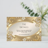 Gouden  Floral Detail behuizing Kaart (Staand voorkant)