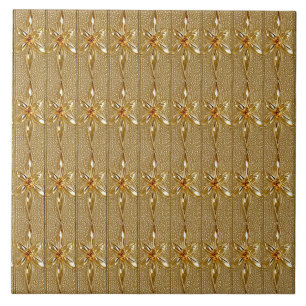 Gouden  Floral Keramische Tegel Tegeltje