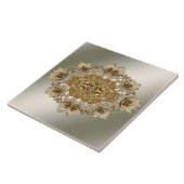 Gouden  Floral Keramische Tegel Tegeltje (Zijkant)