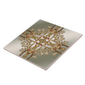 Gouden  Floral Keramische Tegel Tegeltje (Zijkant)